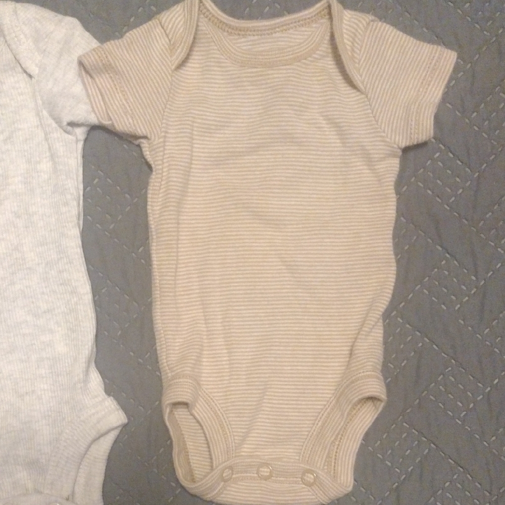 Infant Cotton Two Piece Set - Cream and Tan​​ - Picture 3 of 5
